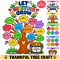 Thanksgiving Gratitude Tree Printable, Thankful Leaves Activity, Let Gratitude Grow Craft, Fall Bulletin Board, Gratitude Activity