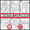 Winter Coloring Pages for Kids, Winter Colouring Sheets, Winter Activities, Winter Classroom Printable, Kids Coloring Activity
