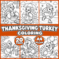 Thanksgiving Turkey Coloring Pages for Kids, 20 Cute Turkey Colouring Sheets, Fall Preschool Activity, Thanksgiving Printable