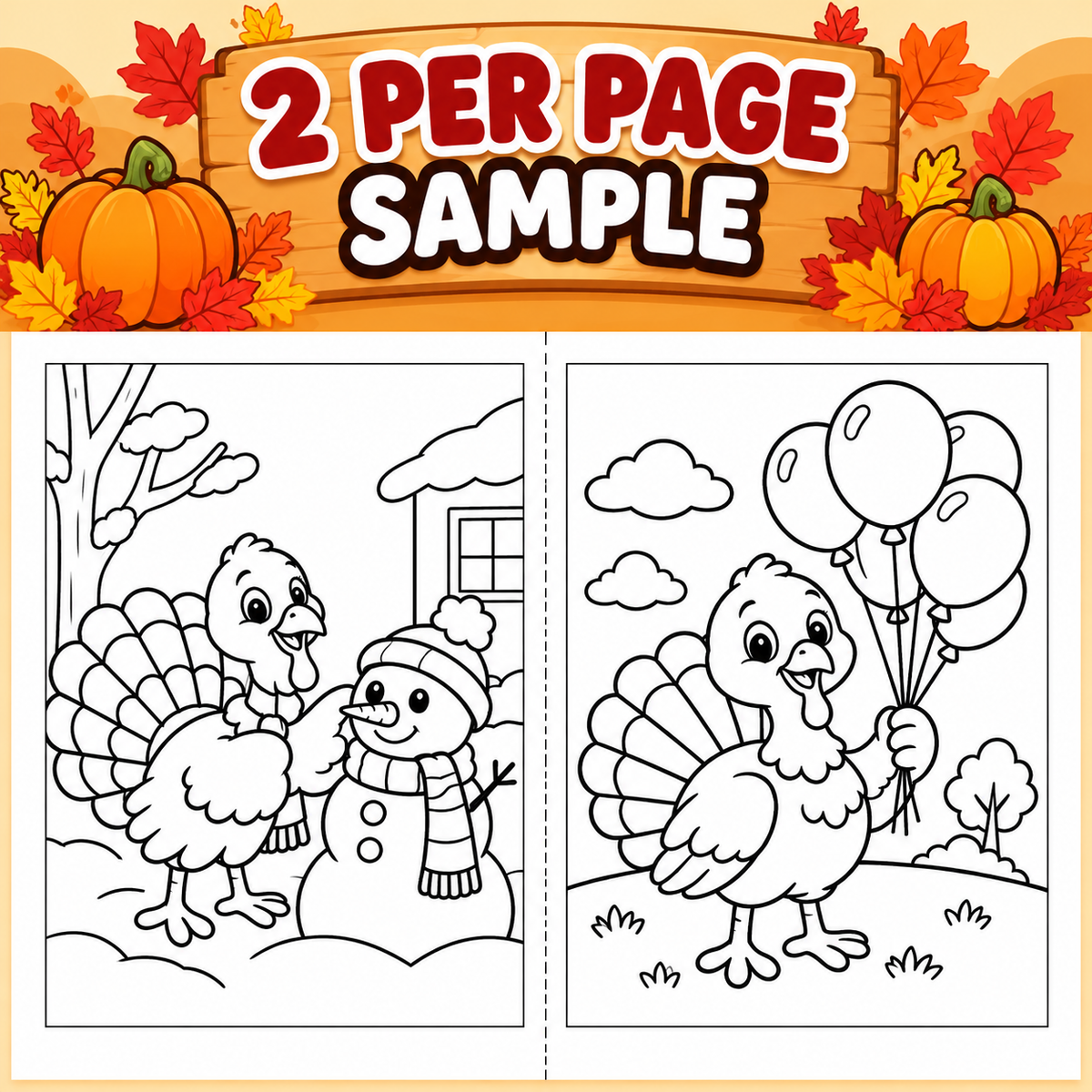 Thanksgiving Turkey Coloring Pages for Kids, 20 Cute Turkey Colouring Sheets, Fall Preschool Activity, Thanksgiving Printable