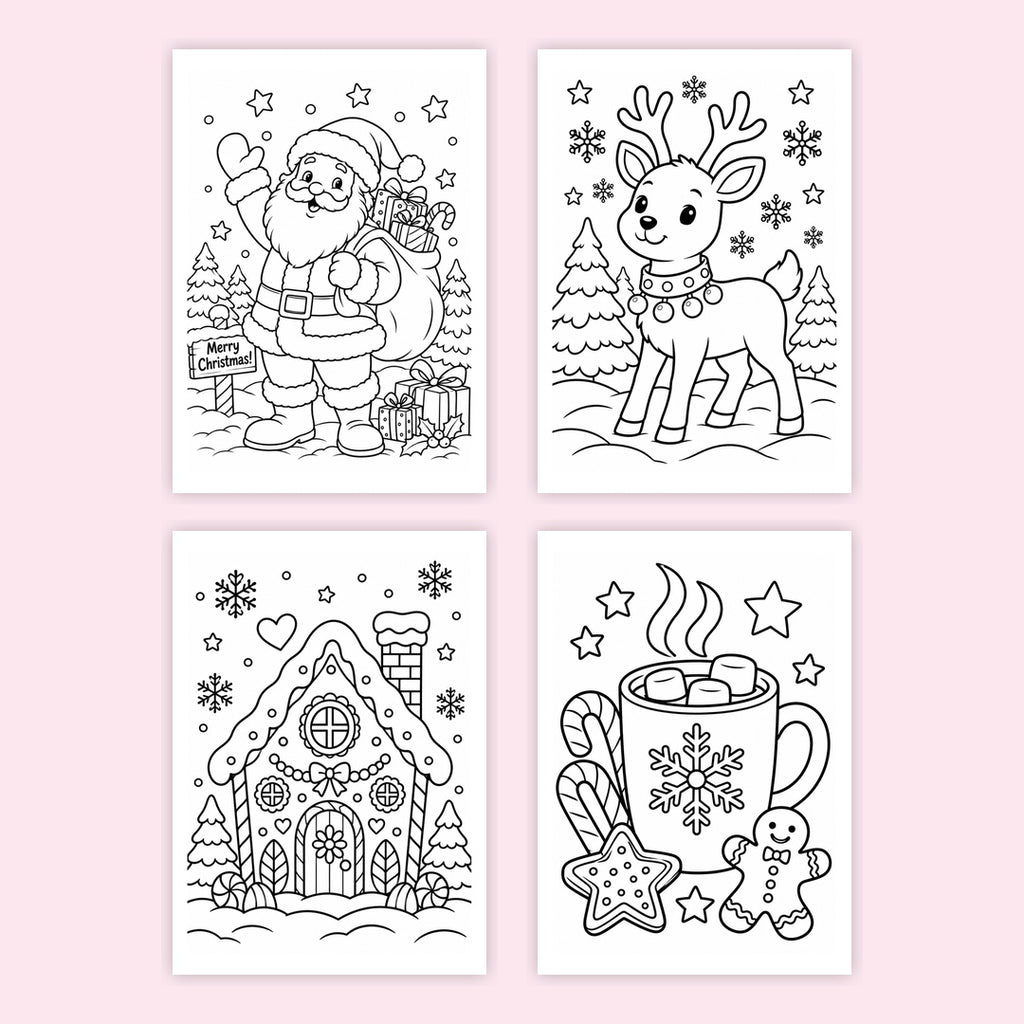 Christmas Coloring Pages for Kids | 26 Printable Christmas Coloring Sheets | A4 & US Letter PDF