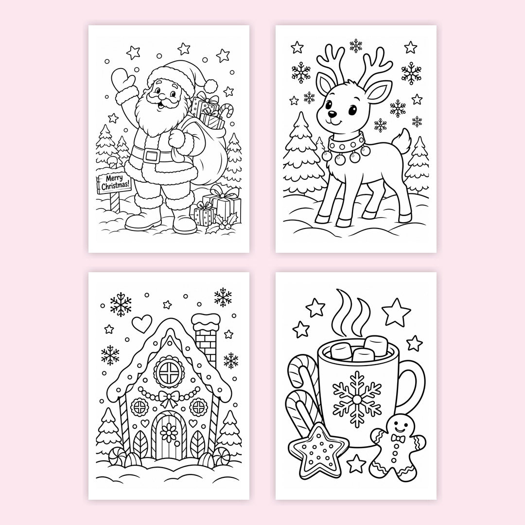 Christmas Coloring Pages for Kids | 26 Printable Christmas Coloring Sheets | A4 & US Letter PDF