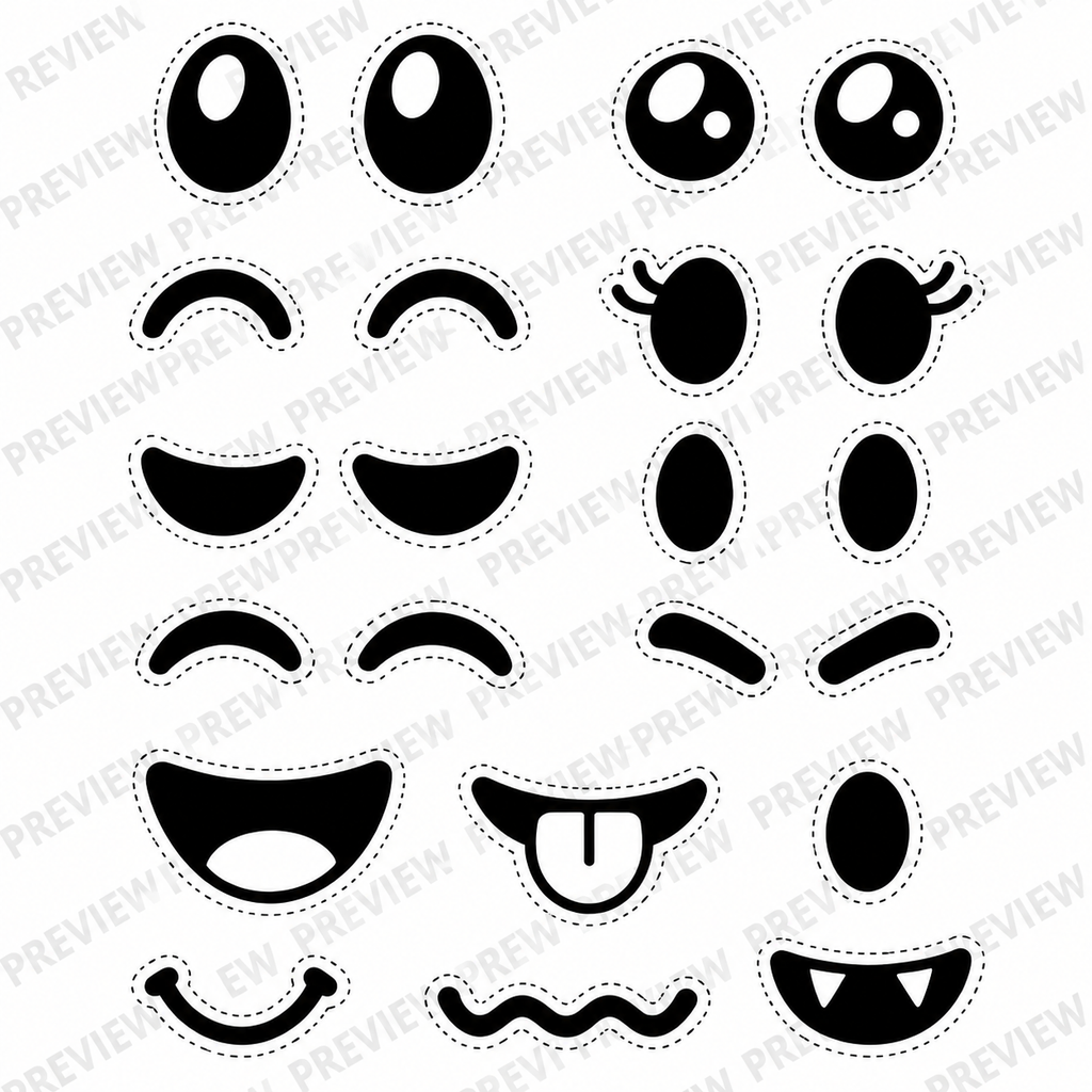 Monster Face Craft Printable for Kids, Build a Monster Cut and Paste Activity, Halloween Preschool Fine Motor Craft