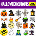 Halloween Cutouts Printable for Kids | 30+ Halloween Craft Cutouts for Classroom, Bulletin Board & Party Decor