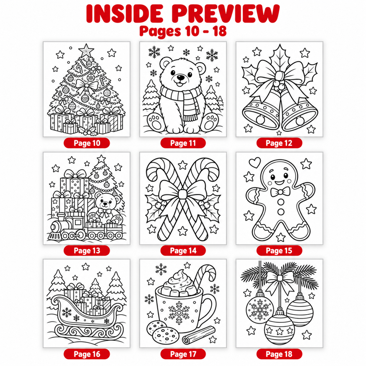 Christmas Coloring Pages for Kids | 26 Printable Christmas Coloring Sheets | A4 & US Letter PDF
