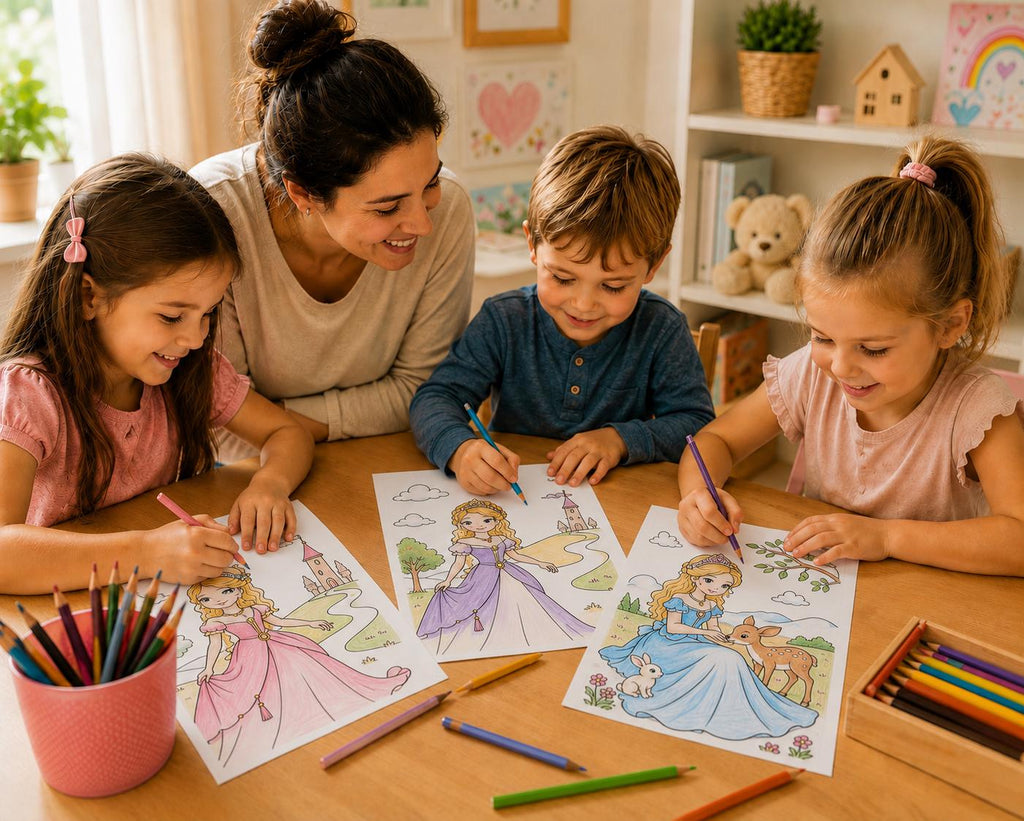 Princess Coloring Book | 16 Fantasy Pages for Kids (Digital Download)
