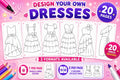 Design Your Own Dresses Activity Book | 20 Fashion Coloring Pages (Digital Download)