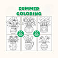 Summer Flower Coloring Pages for Kids, Printable Activity Book (20 Pages)