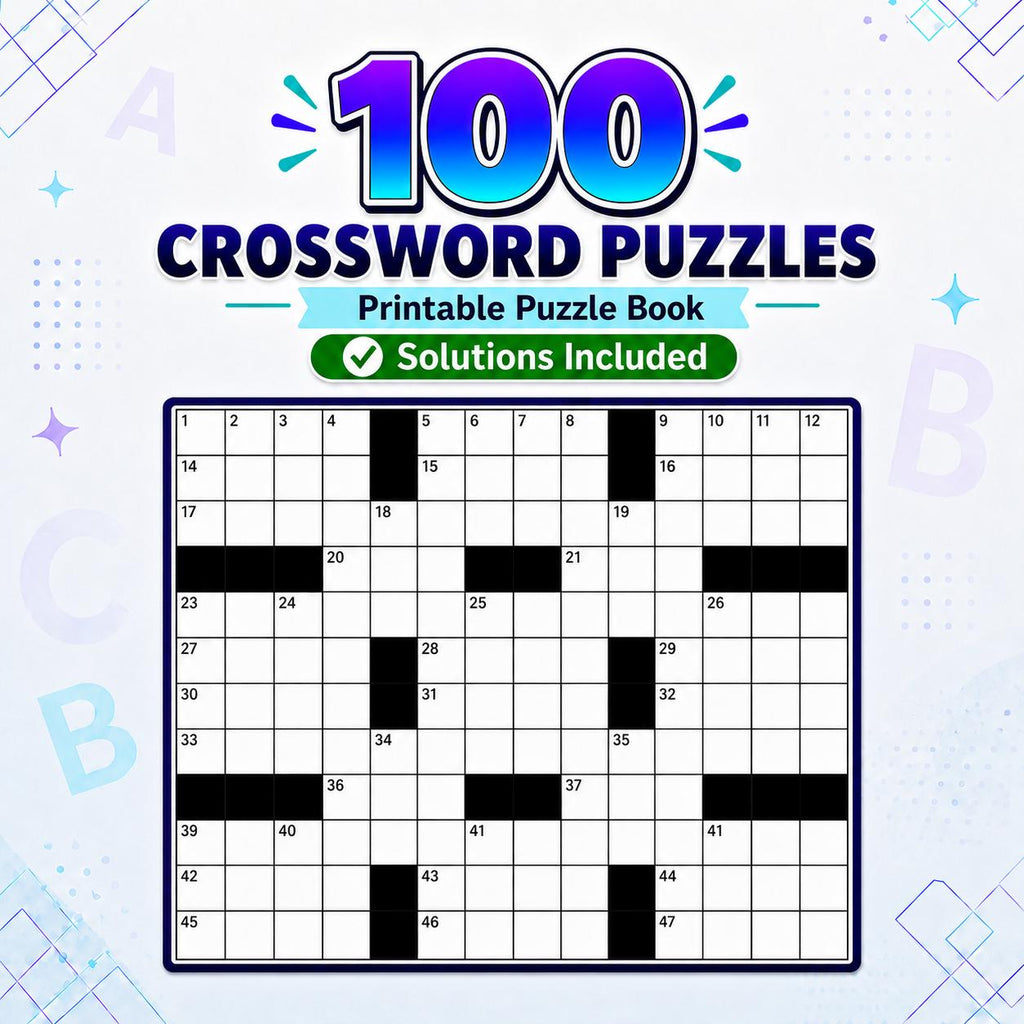 100 Printable Crossword Puzzles With Answers (PDF)