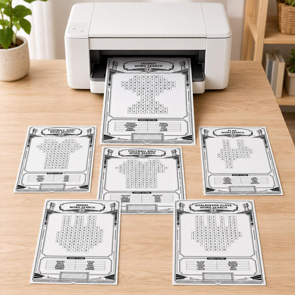 Football Word Search Printable, 20 Soccer Word Search Pages, Football Puzzle Game, Soccer Party Activity, Printable Wordsearch PDF
