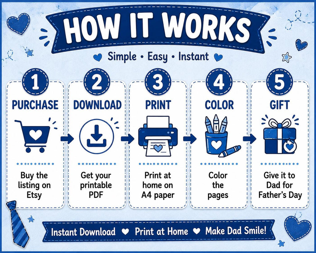 Father’s Day Coloring Pages for Kids, Dad & Daddy Coloring Book, 15 Printable Father’s Day Gift Pages PDF
