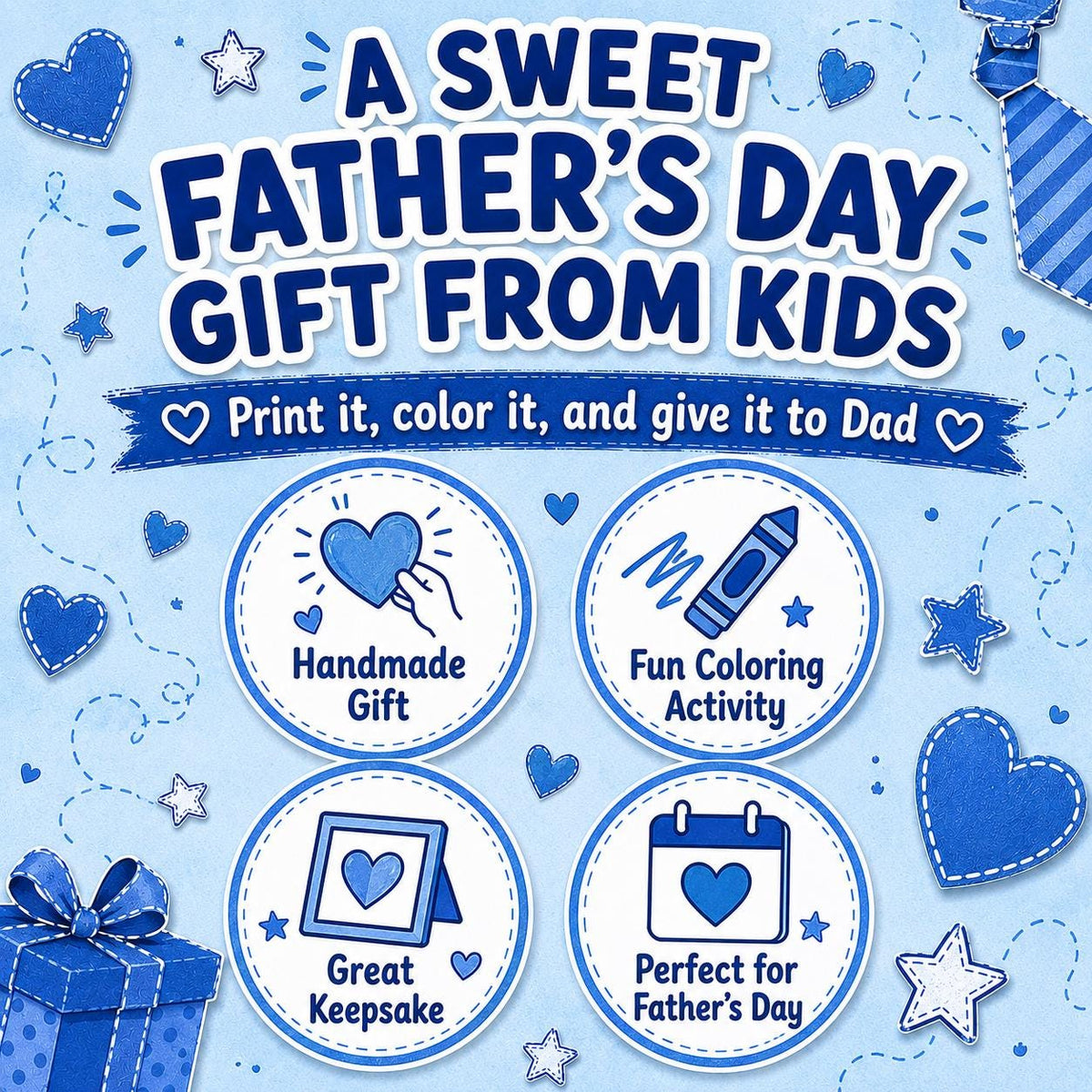 Father’s Day Coloring Pages for Kids, Dad & Daddy Coloring Book, 15 Printable Father’s Day Gift Pages PDF