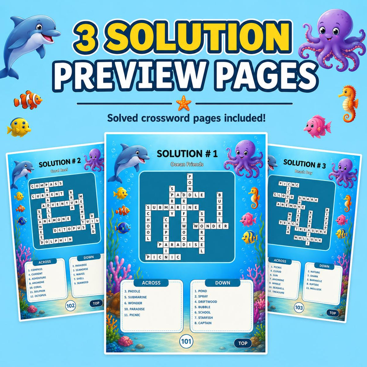 100 Printable Crossword Puzzles With Answers (PDF)