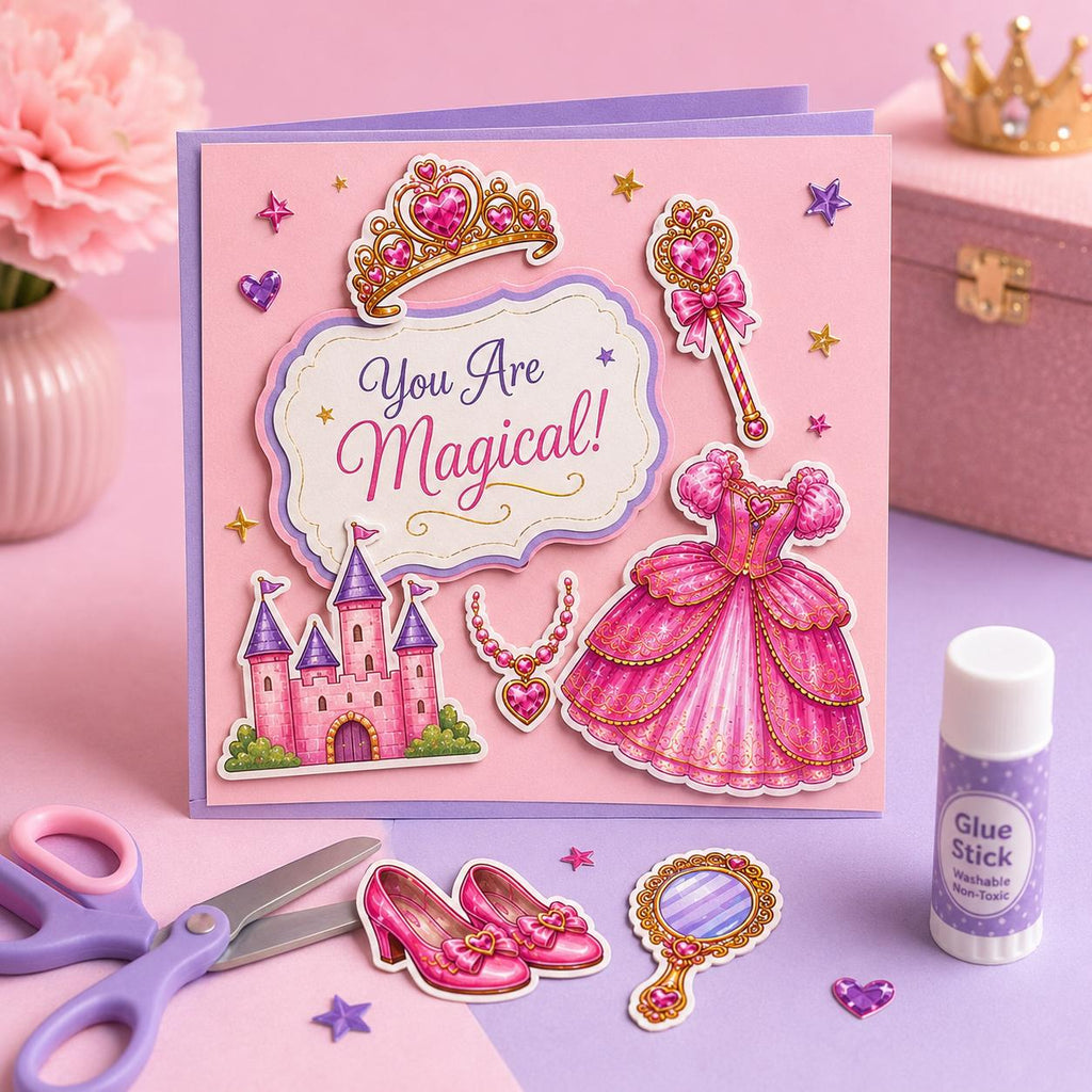 Princess Cutouts Printable, Princess Theme Party Craft, Kids Cut and Paste Activity, Princess Birthday Party Favor, Printable Princess Craft