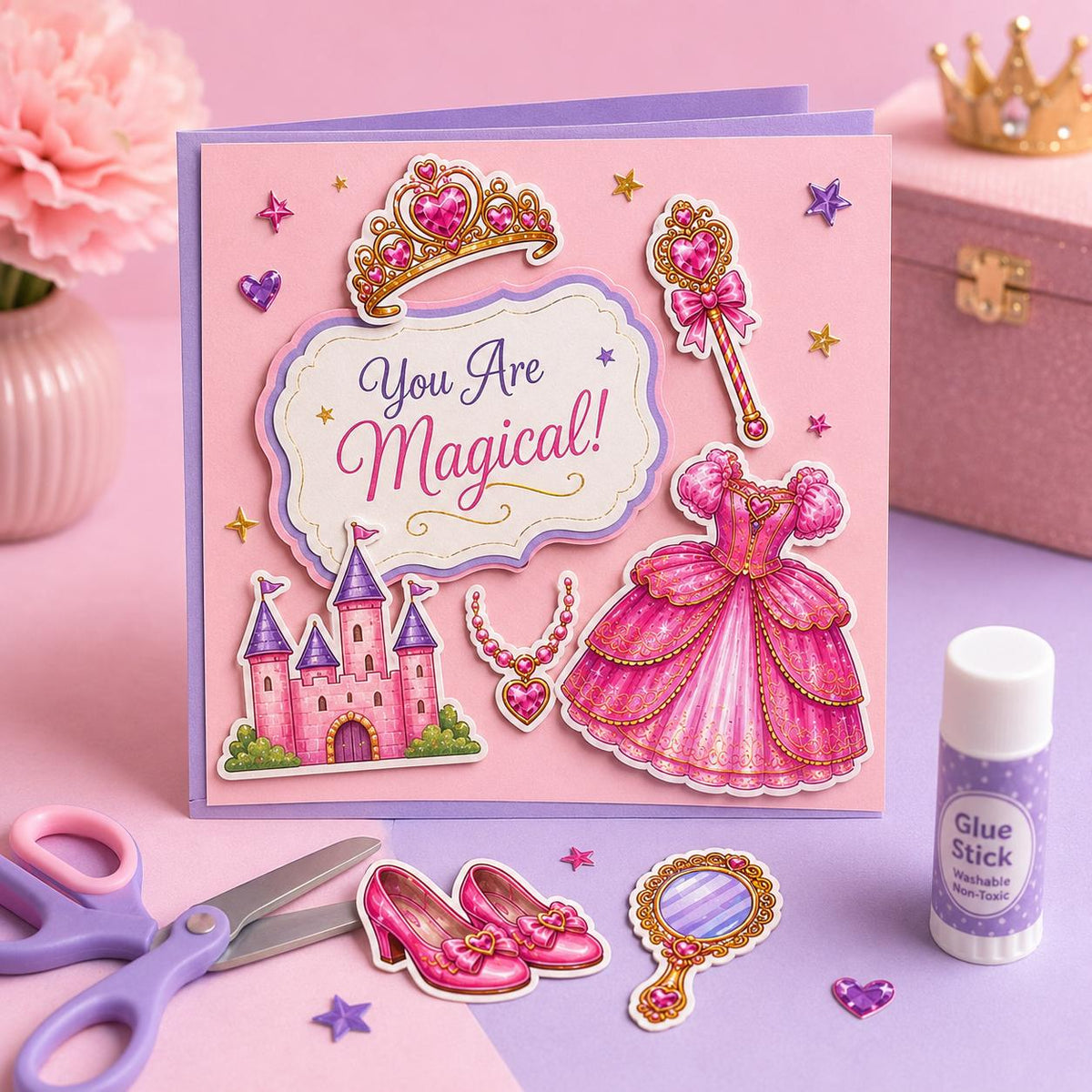 Princess Cutouts Printable, Princess Theme Party Craft, Kids Cut and Paste Activity, Princess Birthday Party Favor, Printable Princess Craft