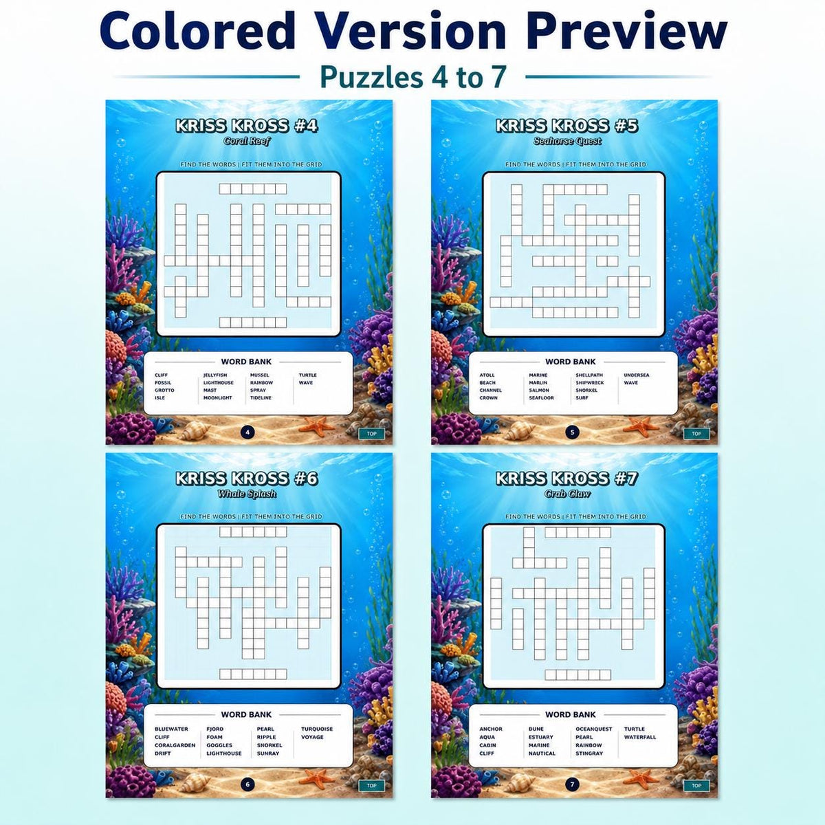 100 Kriss Kross Puzzles Printable With Solutions, Kids Teens Adults Word Fill In Puzzle Book, Kriss Cross Puzzle PDF, 3 Versions Included