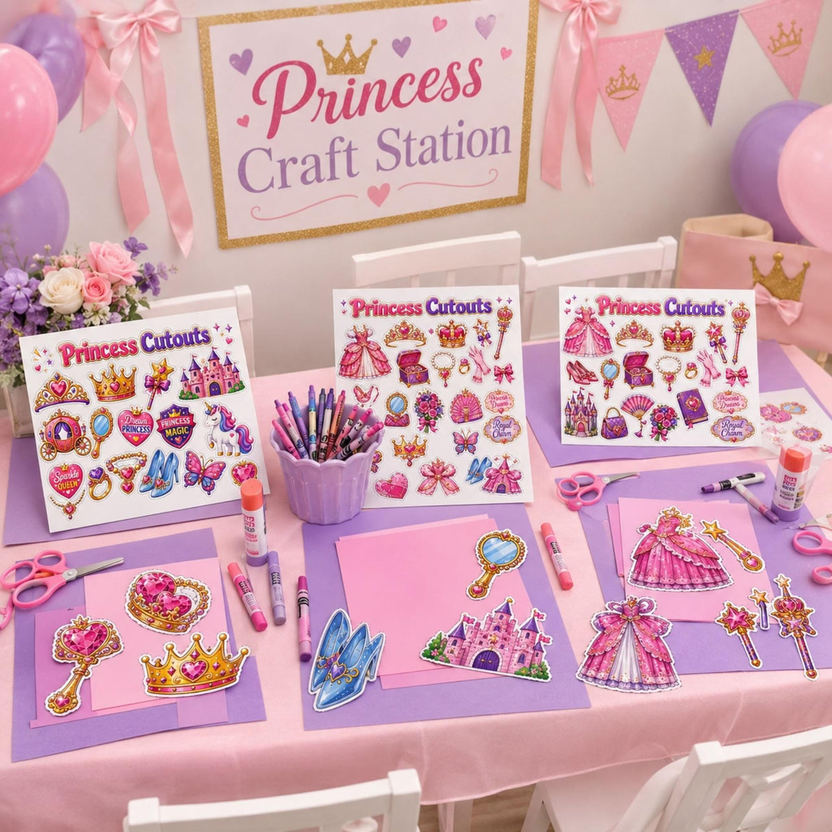 Princess Party Mega Bundle Printable, Princess Birthday Decorations, Food Labels, Favor Tags, Cards, Activities, 130+ Digital Printables