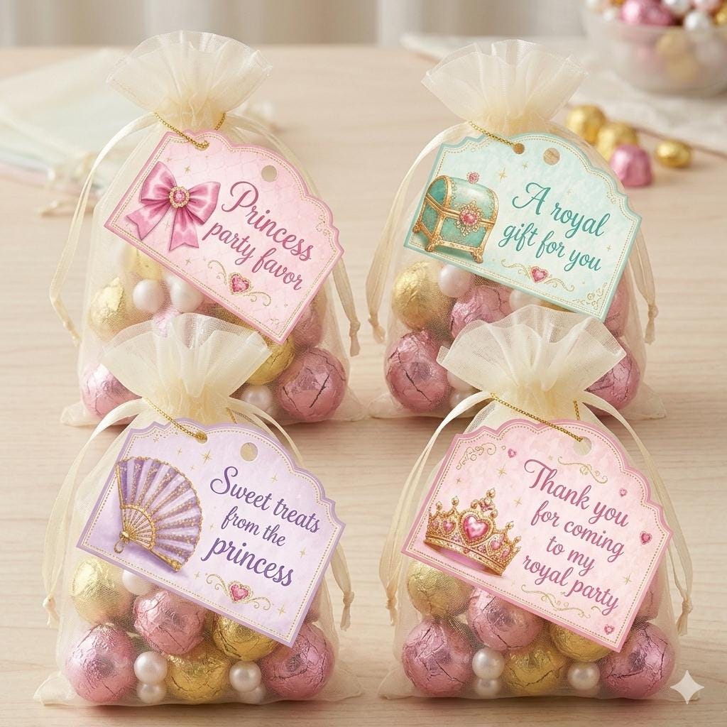 Princess Party Mega Bundle Printable, Princess Birthday Decorations, Food Labels, Favor Tags, Cards, Activities, 130+ Digital Printables