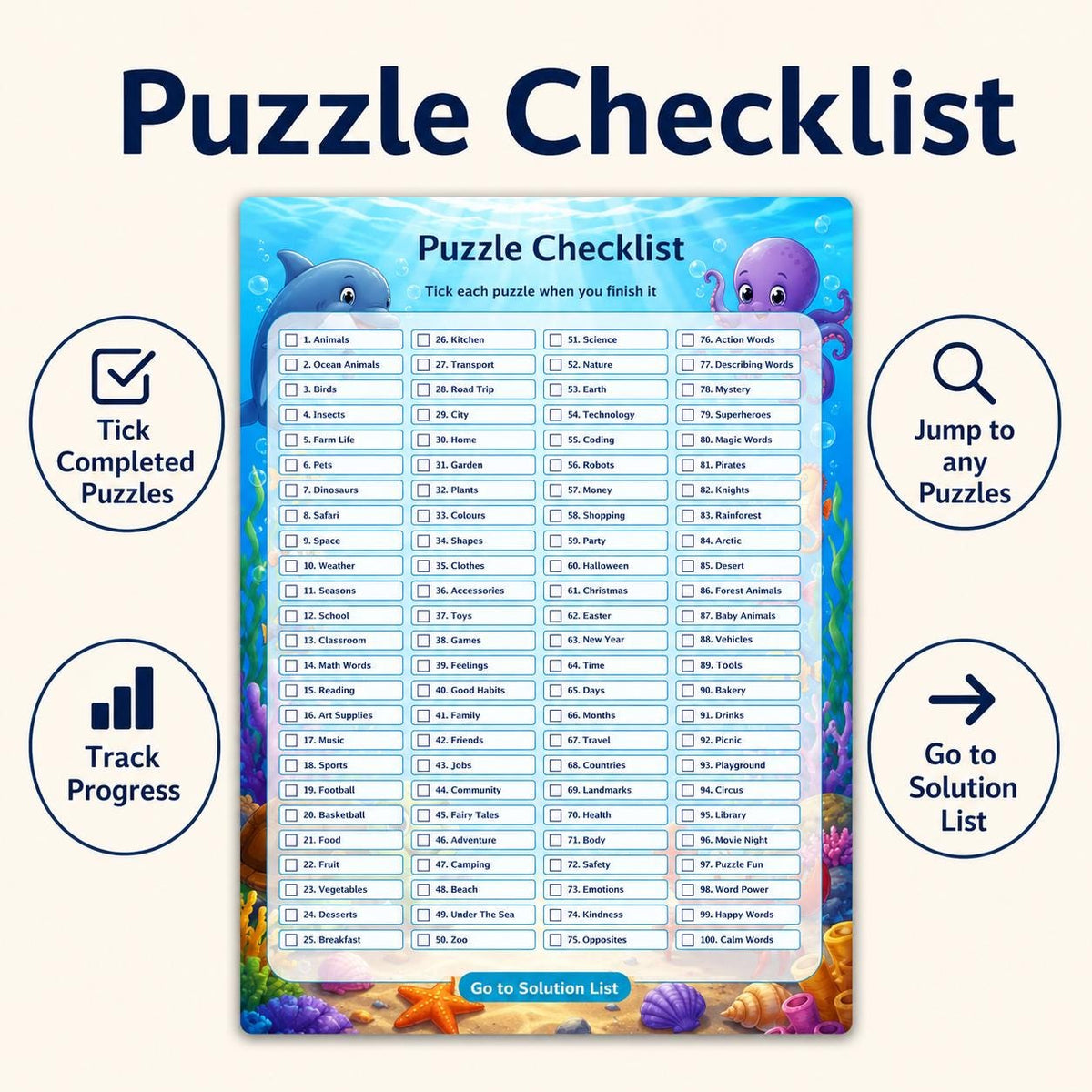 100 Word Scramble Puzzles Printable PDF, Anagram Puzzles, Word Puzzle Book, Printable Activity Book with Solutions, Instant Download