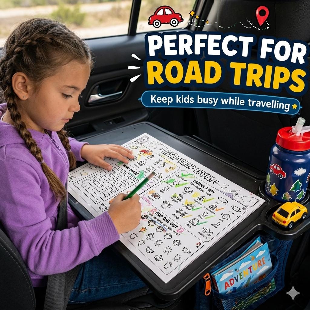 Holiday Travel Activity Pack Printable, Kids Road Trip Games, Airport & Plane Activities, Flight Activities, Puzzle Sheets, Travel Journal