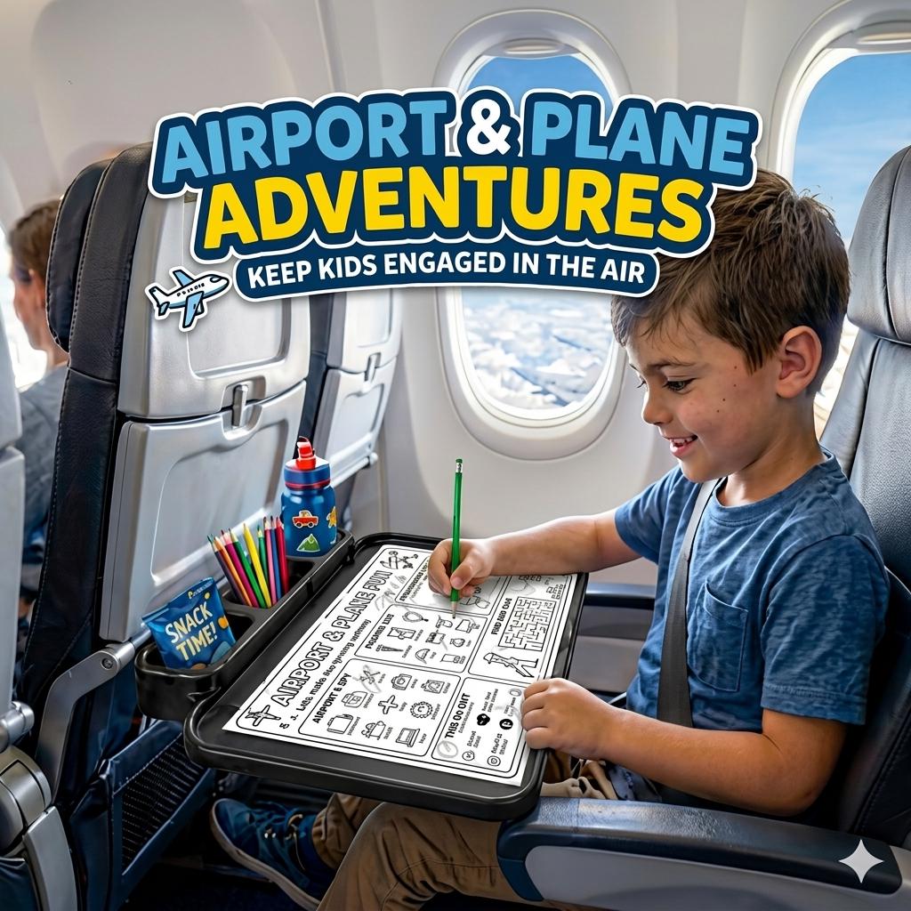 Holiday Travel Activity Pack Printable, Kids Road Trip Games, Airport & Plane Activities, Flight Activities, Puzzle Sheets, Travel Journal