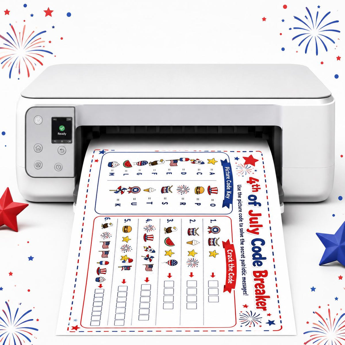 4th of July Activity Pack Printable, Kids Independence Day Worksheets, Patriotic Coloring Placemat, USA Party Games, Summer Activities PDF