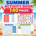 Summer Activity Pack Printable, 140 Pages Summer Worksheets, Kids Printable Games, I Spy, Mazes, Word Search, Coloring P