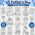 Father’s Day Coloring Pages for Kids, Dad & Daddy Coloring Book, 15 Printable Father’s Day Gift Pages PDF