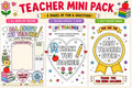 Teacher Appreciation Printable, All About My Teacher Worksheet, Thank You Teacher Coloring Page, Best Teacher Award, Tea