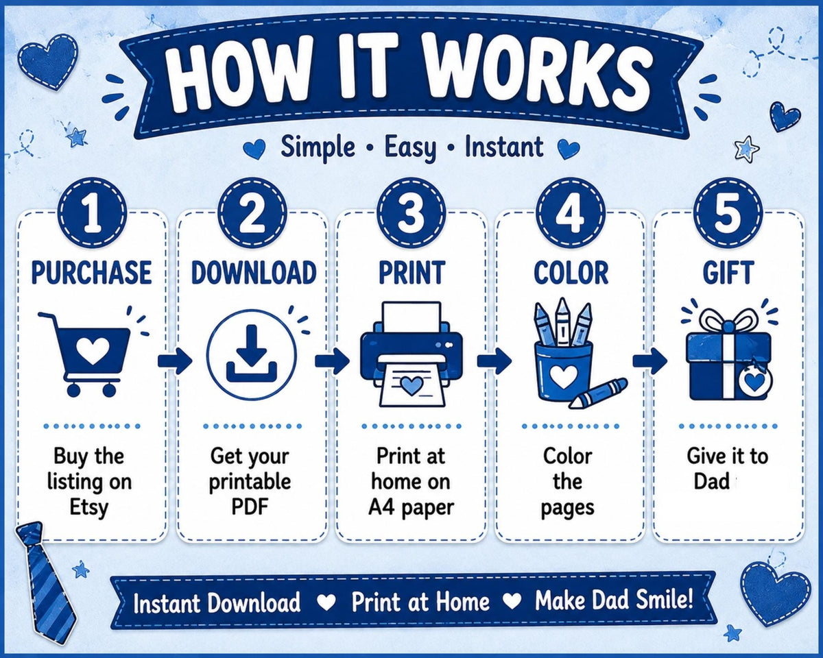 Father Coloring Book Printable, Dad Coloring Pages for Kids, Gift for Dad from Child, Daddy Coloring Sheets, Printable PDF
