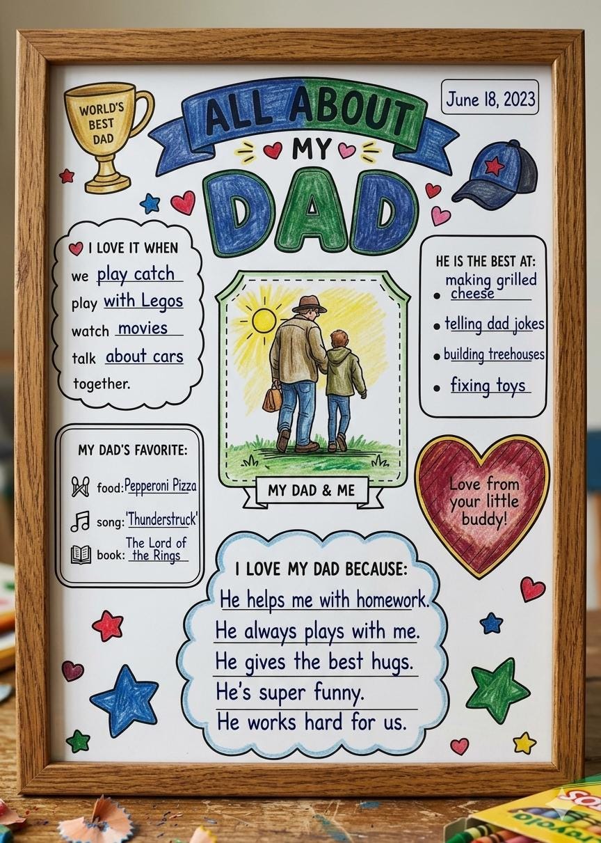 Father’s Day Activity Pack for Kids, All About Dad Worksheet, Dad Coupons, Letter to Dad & Coloring Pages