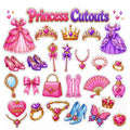 Princess Cutouts Printable, Princess Theme Party Craft, Kids Cut and Paste Activity, Princess Birthday Party Favor, Prin