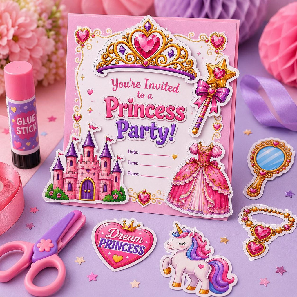 Princess Cutouts Printable, Princess Theme Party Craft, Kids Cut and Paste Activity, Princess Birthday Party Favor, Printable Princess Craft