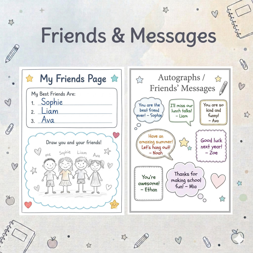 Last Day of School Memory Book Printable, End of School Year Memories, Kids Classroom Keepsake, End of Year Activity Pages PDF