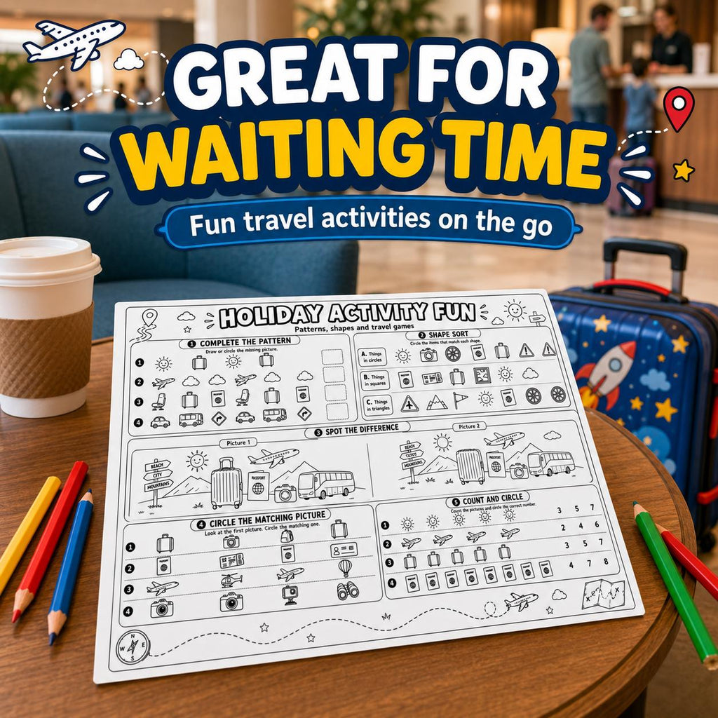 Holiday Travel Activity Pack Printable, Kids Road Trip Games, Airport & Plane Activities, Flight Activities, Puzzle Sheets, Travel Journal