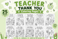 Teacher Thank You Coloring Pages Printable, Teacher Appreciation Coloring Book, End of Year Teacher Gift, School Colorin