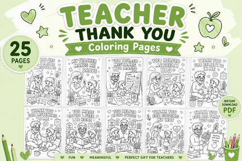 Teacher Thank You Coloring Pages Printable, Teacher Appreciation Coloring Book, End of Year Teacher Gift, School Colorin
