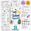 Last Day of School Memory Book Printable, End of School Year Memories, Kids Classroom Keepsake, End of Year Activity Pag