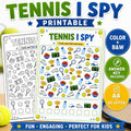 Tennis I Spy Printable, Tennis Activity Sheet for Kids, Kids Party Game, Sports I Spy Worksheet, Summer Camp Activity, P