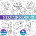 Mermaid Coloring Pages Printable, Mermaid Coloring Book for Girls, Under the Sea Kids Coloring Pages, Mermaid Activity f