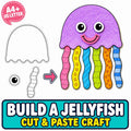 Jellyfish Cut and Paste Craft Printable | Build a Jellyfish Craft Activity | Ocean Animal Kids Craft