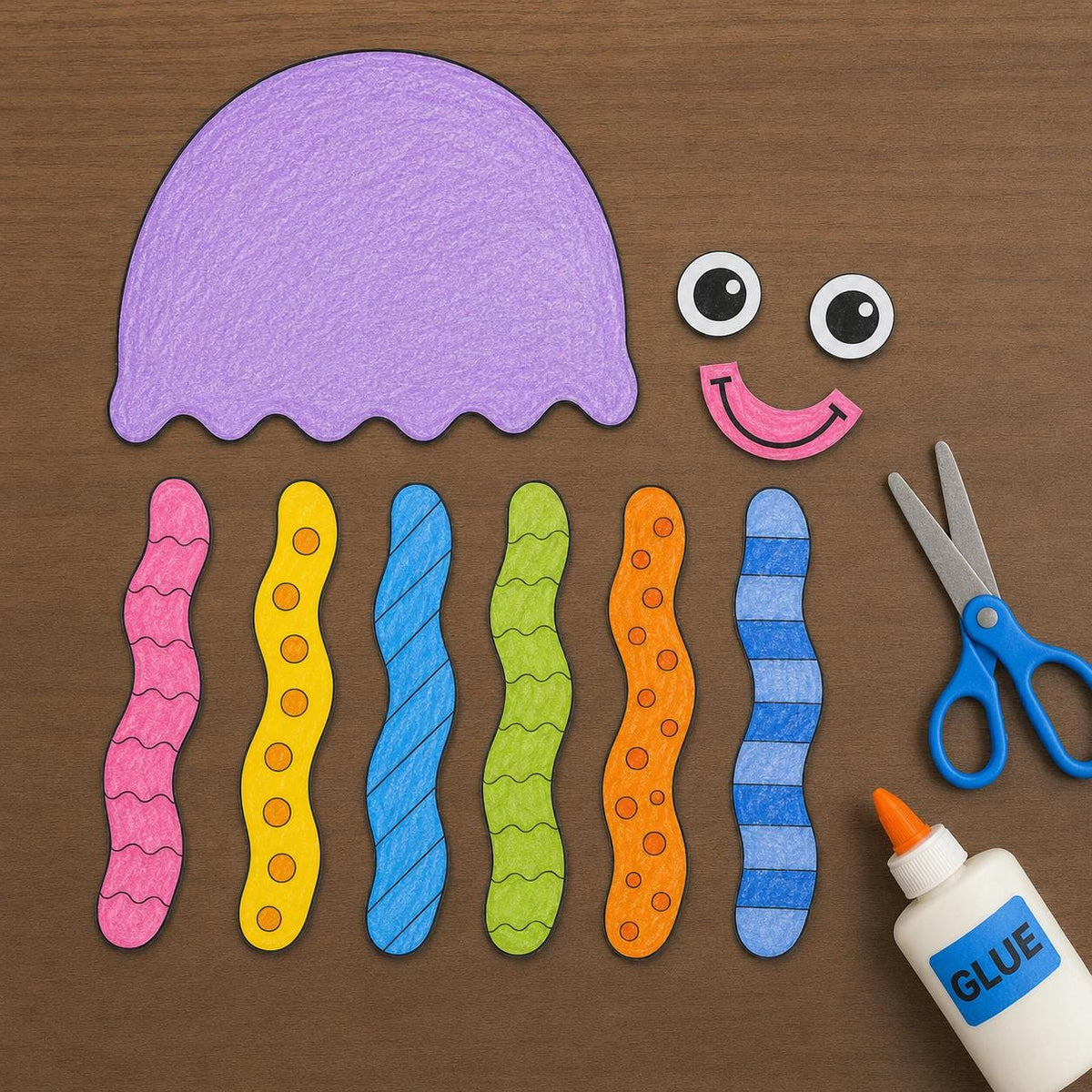 Jellyfish Cut and Paste Craft Printable | Build a Jellyfish Craft Activity | Ocean Animal Kids Craft