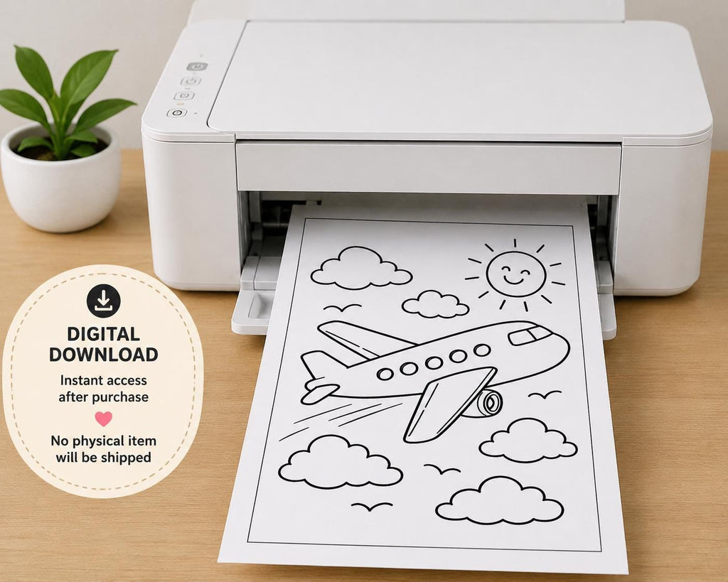 Travel Coloring Pages Printable | Kids Travel Activity Book | Road Trip and Airplane Coloring Pages