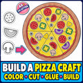 Pizza Cut and Paste Craft Printable | Build a Pizza Activity | Pizza Toppings Craft | Kids Food Craft