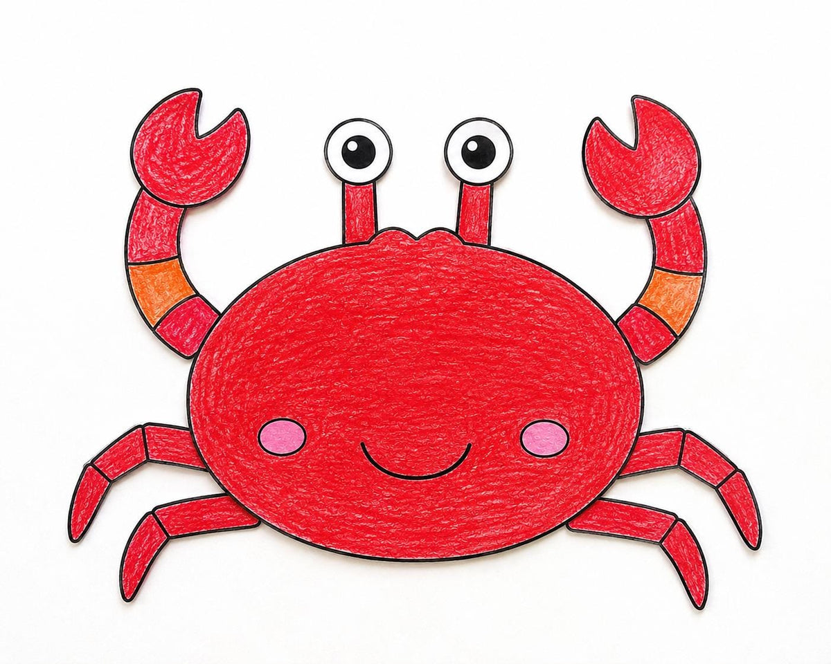 Crab Cut and Paste Craft Printable | Build a Crab Activity | Ocean Animal Craft | Crab Craft for Kids | Beach Craft Activity