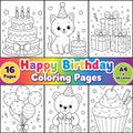 Birthday Coloring Book Printable | Birthday Coloring Pages for Kids | Happy Birthday Activity | Birthday Party Coloring 