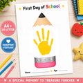 First Day of School Handprint Craft, Back to School Keepsake Printable, Pencil Handprint Art, First Day School Activity 