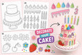 Decorate Your Cake Printable Craft Set, Birthday Cake Cut and Paste Activity, Color & Black White Version, Kids Party Pr