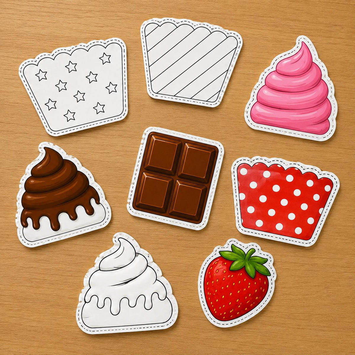 Cupcake Cut and Paste Craft, Build a Cupcake Printable, Cutting and Pasting Activity, Birthday Craft for Kids, Cupcake Coloring Pages
