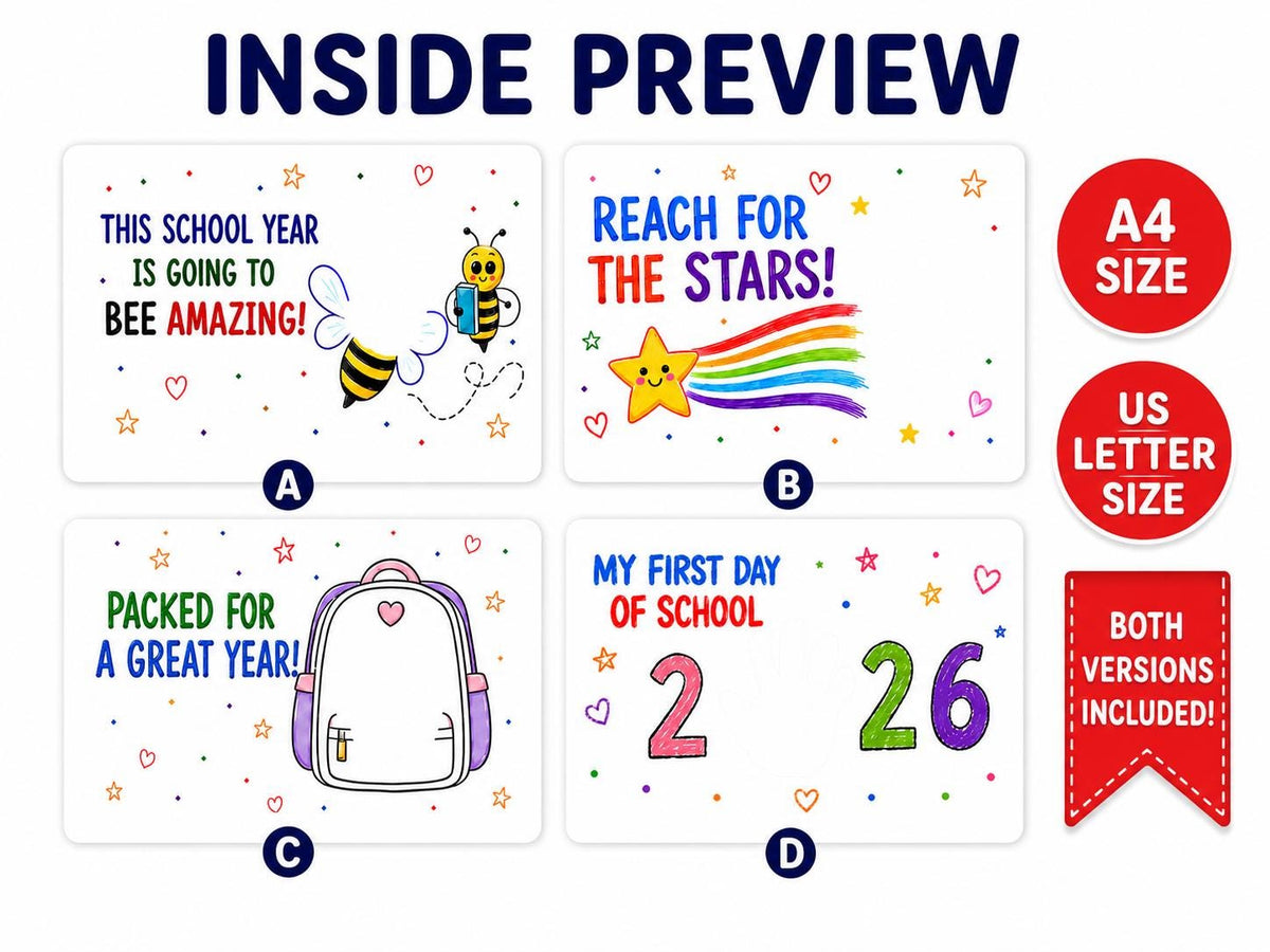 10 School Handprint Keepsakes Printable, Back to School Craft, First Day of School Activity, Preschool Handprint Art, A4 US Letter